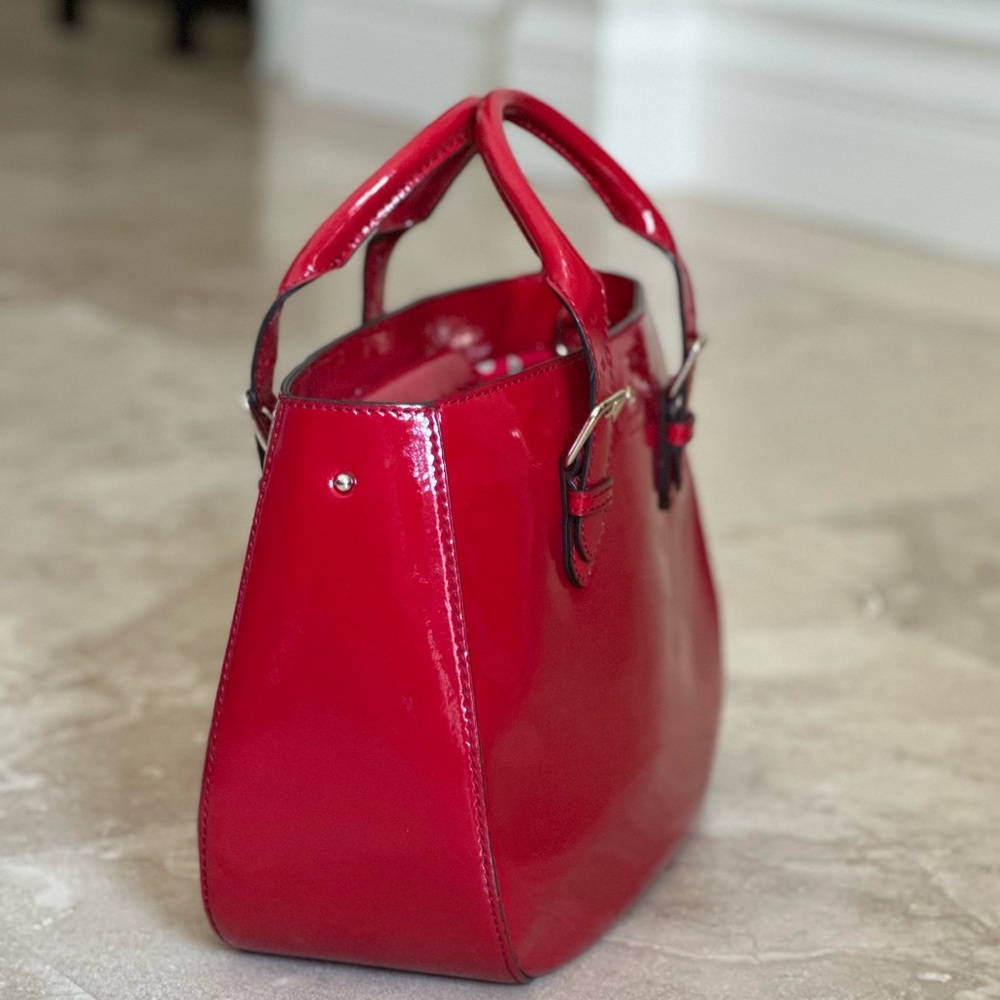 Kate Spade Carlisle Street Sylvie Handle Bag in Red patent w/ long strap. NWT - Picture 4 of 13